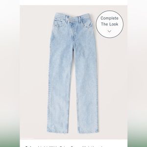Abercrombie 90’s Straight Jean with Criss Cross Waistband (27 / 4 Short) light